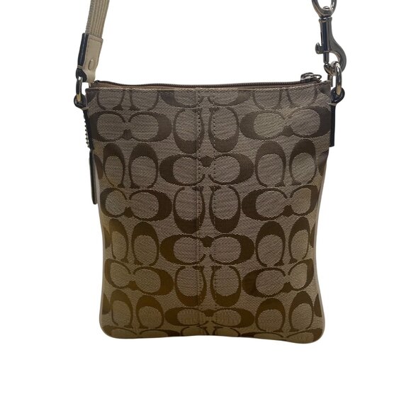 Coach Women’s Brown Signature Adjustable Strap Leopard Stripe Crossbody Bag - Picture 4 of 9